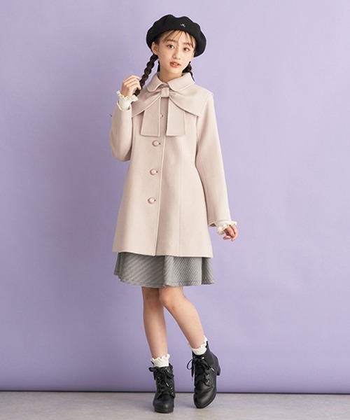 mezzo piano Junior（メゾピアノジュニア）の「リボンケープつきコート（ダッフルコート・キッズ・ベージュ/ネイビー/ラベンダー・S/M/L）」の20枚目の写真