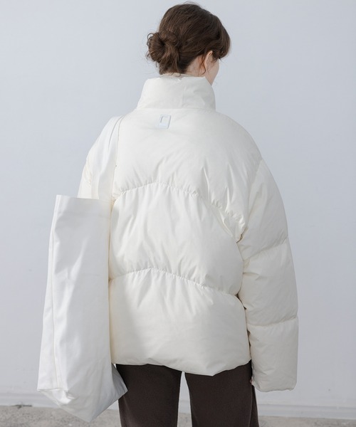 EKCOOKIES ダウンジャケット ホワイト　M EKCOOKIES（イーケークッキーズ）の「【 EKCOOKIES 】スタンドカラー