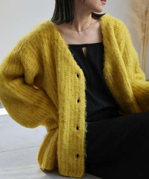 ap retro（アプレトロ）の「シャギーニットオーバーカーディガン（カーディガン/ボレロ・レディース・ブルー/杢グレー/ライトベージュ/イエロー・FREE）」の14枚目の写真