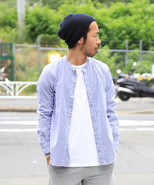 And A（アンドエー）の「ストライプバンドカラーシャツ（シャツ/ブラウス・メンズ・サックスブルー/ネイビー・40/42）」の13枚目の写真