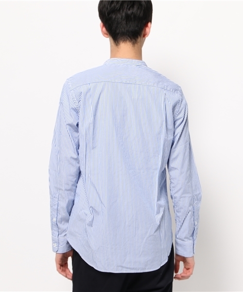 And A（アンドエー）の「ストライプバンドカラーシャツ（シャツ/ブラウス・メンズ・サックスブルー/ネイビー・40/42）」の5枚目の写真