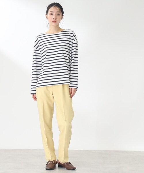 THE SHOP TK （ザ ショップ ティーケー ）の「◆【首回りスッキリキレイ/洗える】ボーダープルオーバー（Tシャツ/カットソー・レディース・レンガ/ネイビー系2/ブラウン系その他4・11/12）」の16枚目の写真