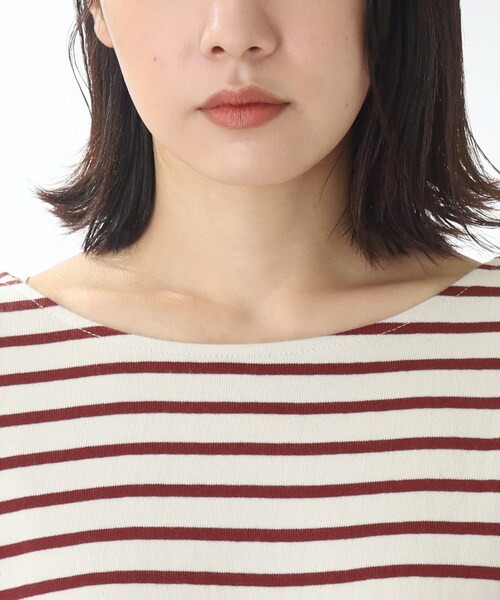 THE SHOP TK （ザ ショップ ティーケー ）の「◆【首回りスッキリキレイ/洗える】ボーダープルオーバー（Tシャツ/カットソー・レディース・レンガ/ネイビー系2/ブラウン系その他4・11/12）」の20枚目の写真