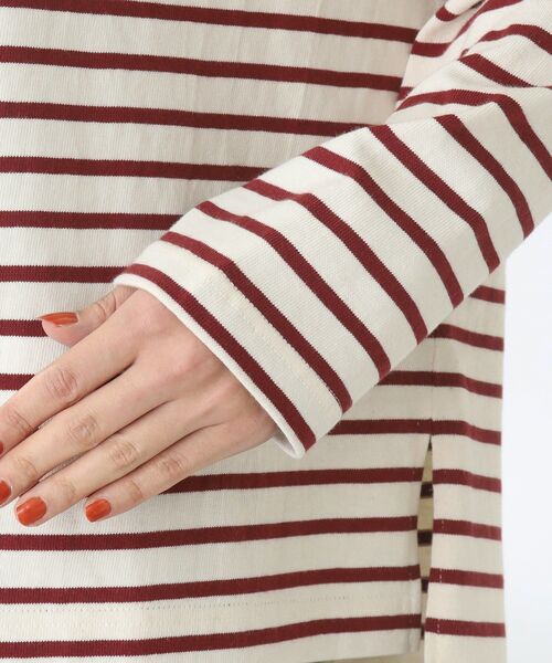 THE SHOP TK （ザ ショップ ティーケー ）の「◆【首回りスッキリキレイ/洗える】ボーダープルオーバー（Tシャツ/カットソー・レディース・レンガ/ネイビー系2/ブラウン系その他4・11/12）」の21枚目の写真