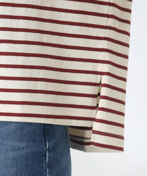 THE SHOP TK （ザ ショップ ティーケー ）の「◆【首回りスッキリキレイ/洗える】ボーダープルオーバー（Tシャツ/カットソー・レディース・レンガ/ネイビー系2/ブラウン系その他4・11/12）」の4枚目の写真