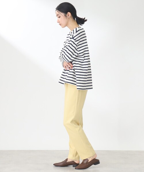 THE SHOP TK （ザ ショップ ティーケー ）の「◆【首回りスッキリキレイ/洗える】ボーダープルオーバー（Tシャツ/カットソー・レディース・レンガ/ネイビー系2/ブラウン系その他4・11/12）」の9枚目の写真