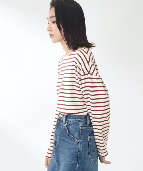 THE SHOP TK （ザ ショップ ティーケー ）の「◆【首回りスッキリキレイ/洗える】ボーダープルオーバー（Tシャツ/カットソー・レディース・レンガ/ネイビー系2/ブラウン系その他4・11/12）」の13枚目の写真