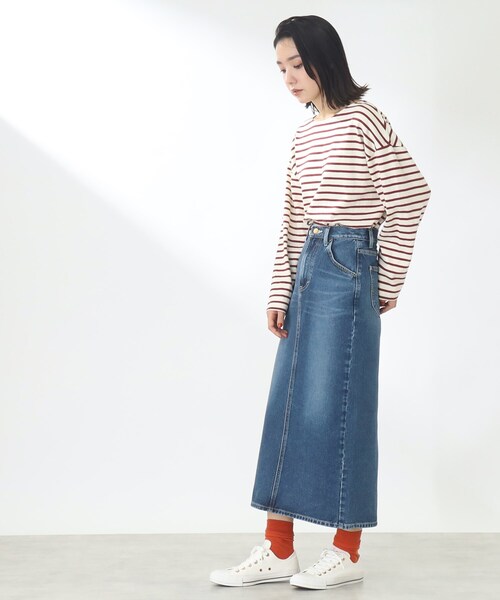 THE SHOP TK （ザ ショップ ティーケー ）の「◆【首回りスッキリキレイ/洗える】ボーダープルオーバー（Tシャツ/カットソー・レディース・レンガ/ネイビー系2/ブラウン系その他4・11/12）」の14枚目の写真