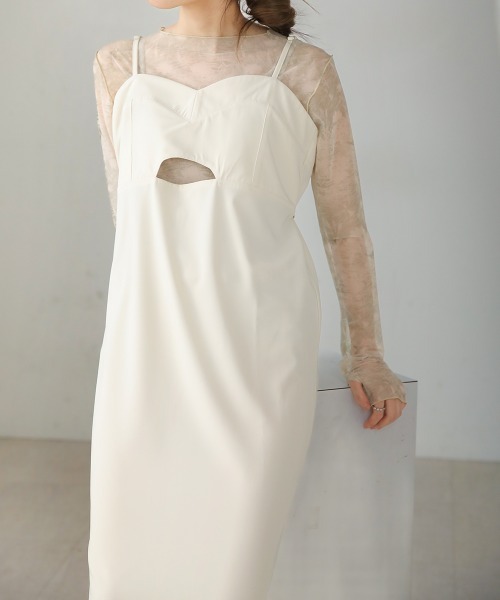 Bab（バブ）の「ビスチェキャミワンピース（ワンピース・レディース・ホワイト系その他/モカ/ブラック・M）」の4枚目の写真