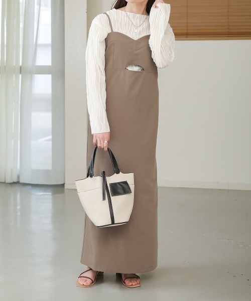 Bab（バブ）の「ビスチェキャミワンピース（ワンピース・レディース・ホワイト系その他/モカ/ブラック・M）」の7枚目の写真