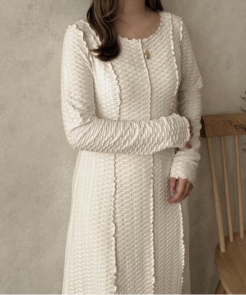 apres jour clair(アプレジュールクレア)の「【apres jour clair】カットジャガードメローワンピース【ZOZOTOWN限定アイテム】(ワンピース・レディース・ダークブラウン/アイボリー/ブラック・X-LARGE/フリー)」の22枚目の写真