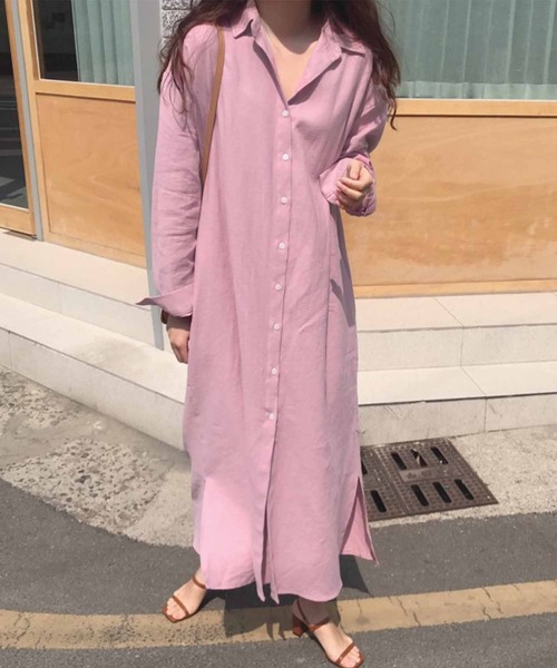 meJane(ミージェーン)の「リゾートライクオーバーシルエットシャツワンピース(シャツワンピース・レディース・ネイビー/ピンク・FREE)」の10枚目の写真