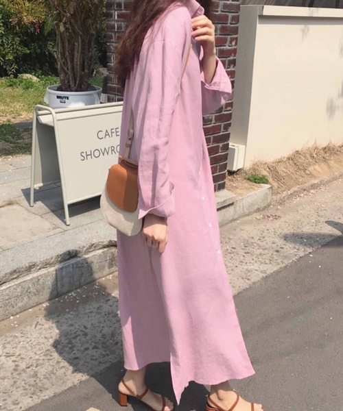 meJane(ミージェーン)の「リゾートライクオーバーシルエットシャツワンピース(シャツワンピース・レディース・ネイビー/ピンク・FREE)」の12枚目の写真