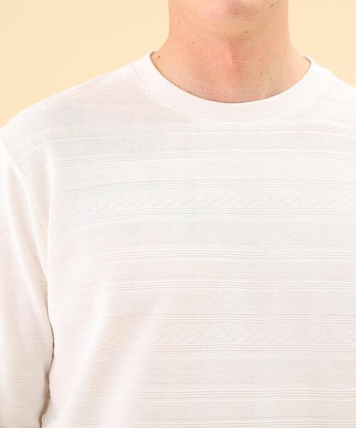 TAKEO KIKUCHI(タケオキクチ)の「◆【抗菌防臭/Sサイズ~】リンクス シャドーボーダー カットソー(Tシャツ/カットソー・メンズ・ホワイト/ライトグリーン/ネイビー・01/02/04/03)」の21枚目の写真