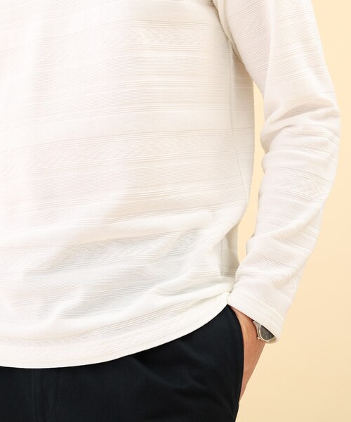 TAKEO KIKUCHI(タケオキクチ)の「◆【抗菌防臭/Sサイズ~】リンクス シャドーボーダー カットソー(Tシャツ/カットソー・メンズ・ホワイト/ライトグリーン/ネイビー・01/02/04/03)」の20枚目の写真