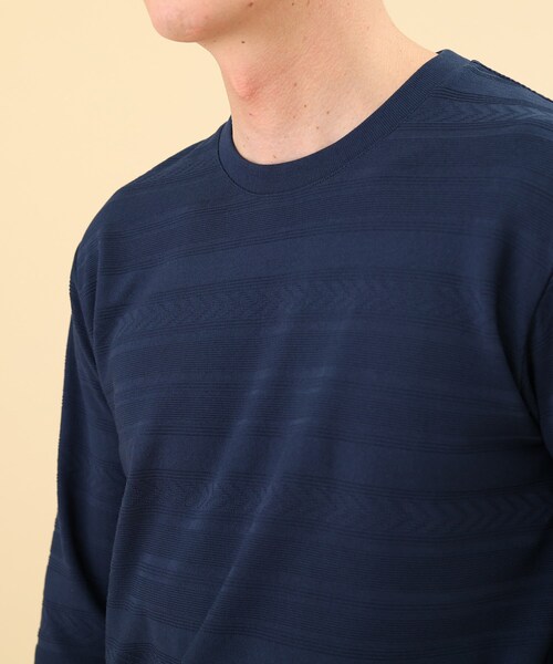 TAKEO KIKUCHI(タケオキクチ)の「◆【抗菌防臭/Sサイズ~】リンクス シャドーボーダー カットソー(Tシャツ/カットソー・メンズ・ホワイト/ライトグリーン/ネイビー・01/02/04/03)」の15枚目の写真