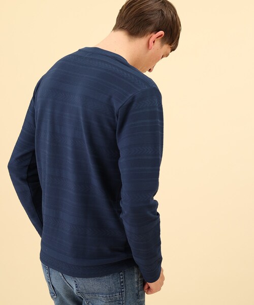 TAKEO KIKUCHI(タケオキクチ)の「◆【抗菌防臭/Sサイズ~】リンクス シャドーボーダー カットソー(Tシャツ/カットソー・メンズ・ホワイト/ライトグリーン/ネイビー・01/02/04/03)」の13枚目の写真