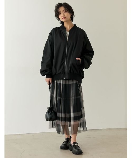 Re:EDIT（リエディ）の「ボリュームスリーブMA-1（MA-1・レディース・アイボリー/ライトカーキ/ブラック・MEDIUM）」の9枚目の写真