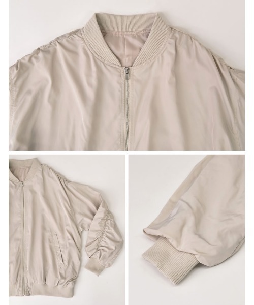 Re:EDIT（リエディ）の「ボリュームスリーブMA-1（MA-1・レディース・アイボリー/ライトカーキ/ブラック・MEDIUM）」の12枚目の写真