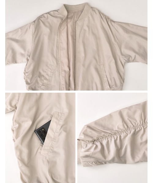 Re:EDIT（リエディ）の「ボリュームスリーブMA-1（MA-1・レディース・アイボリー/ライトカーキ/ブラック・MEDIUM）」の13枚目の写真