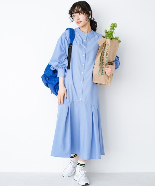haco!(ハコ)の「乙女心呼びさますわりに気楽なワンピース by que made me(ワンピース・レディース・ブルー・SMALL/MEDIUM/LARGE/X-LARGE)」の2枚目の写真