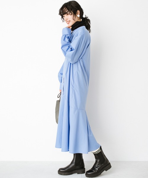 haco!(ハコ)の「乙女心呼びさますわりに気楽なワンピース by que made me(ワンピース・レディース・ブルー・SMALL/MEDIUM/LARGE/X-LARGE)」の6枚目の写真