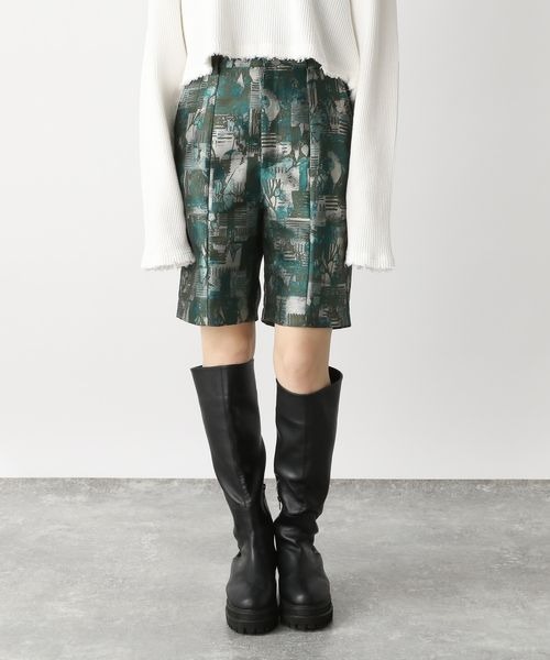 タグ付 BEARDSLEY カットジャガードサルエルパンツ グリーン BEARDSLEY（ビアズリー）の「《ビアズリー》カットジャガードサルエル