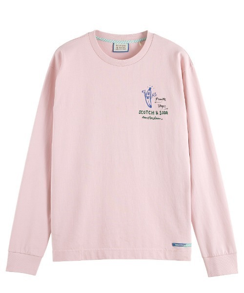 SCOTCH&SODA(スコッチアンドソーダ)の「アートワーク オーガニックTシャツ【169933】(Tシャツ/カットソー・メンズ・ホワイト/ピンク・SMALL/LARGE/MEDIUM)」の2枚目の写真