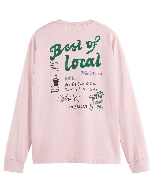 SCOTCH&SODA(スコッチアンドソーダ)の「アートワーク オーガニックTシャツ【169933】(Tシャツ/カットソー・メンズ・ホワイト/ピンク・SMALL/LARGE/MEDIUM)」の14枚目の写真
