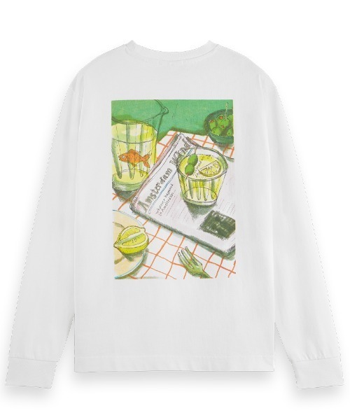 SCOTCH&SODA(スコッチアンドソーダ)の「アートワーク オーガニックTシャツ【169933】(Tシャツ/カットソー・メンズ・ホワイト/ピンク・SMALL/LARGE/MEDIUM)」の10枚目の写真