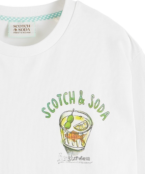 SCOTCH&SODA(スコッチアンドソーダ)の「アートワーク オーガニックTシャツ【169933】(Tシャツ/カットソー・メンズ・ホワイト/ピンク・SMALL/LARGE/MEDIUM)」の11枚目の写真
