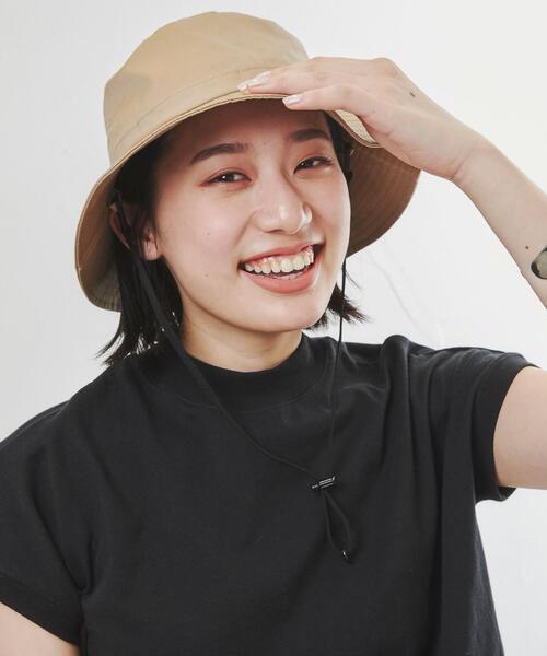 coen（コーエン）の「UVカットシャンブレーバケットハット（ハット・レディース・ブラック/ベージュ・FREE）」の3枚目の写真