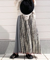 Q | バイカラータイダイマイクロプリーツスカート(スカート)