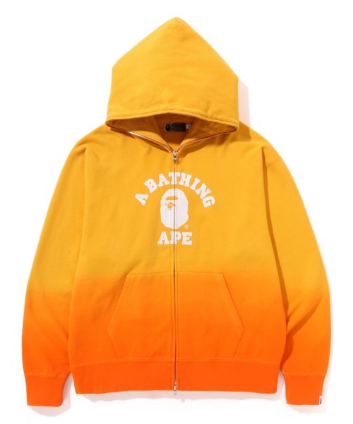 BAPE キャラクター柄 パーカー オレンジ　A Bathing Ape ☆XL☆ BAPE mix logo フルジップ パーカー Orange a bathing