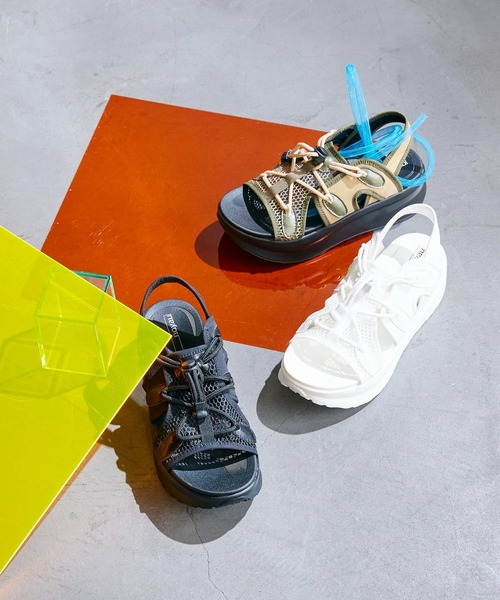 noyau（ノヤウ）の「プラットフォームメッシュサンダル（サンダル・レディース・ブラック/ベージュ系その他/ホワイト・L/M/S/LL）」の6枚目の写真