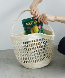 PAR ICI | サイザル透かし編み ワンショルダーカゴバッグ(かごバッグ)
