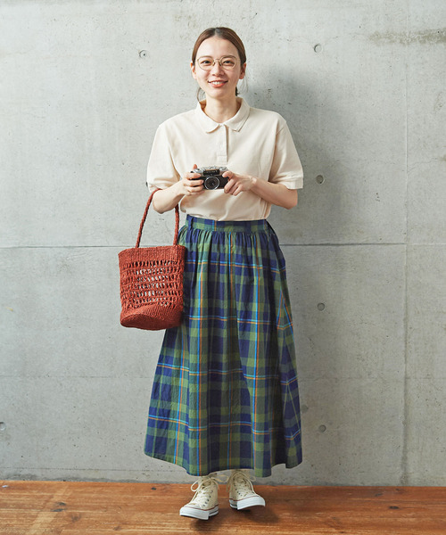 PAR ICI（パーリッシィ）の「サイザル透かし編み ワンショルダーカゴバッグ（かごバッグ・レディース・オフホワイト/ブラウン/サックスブルー・FREE）」の15枚目の写真