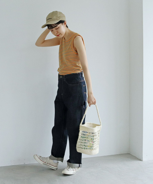 PAR ICI（パーリッシィ）の「サイザル透かし編み ワンショルダーカゴバッグ（かごバッグ・レディース・オフホワイト/ブラウン/サックスブルー・FREE）」の11枚目の写真