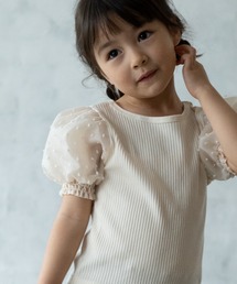 pairmanon | 【プレミアムリブコットン100%】ドットシアー袖パフスリーブブラウス(シャツ/ブラウス)