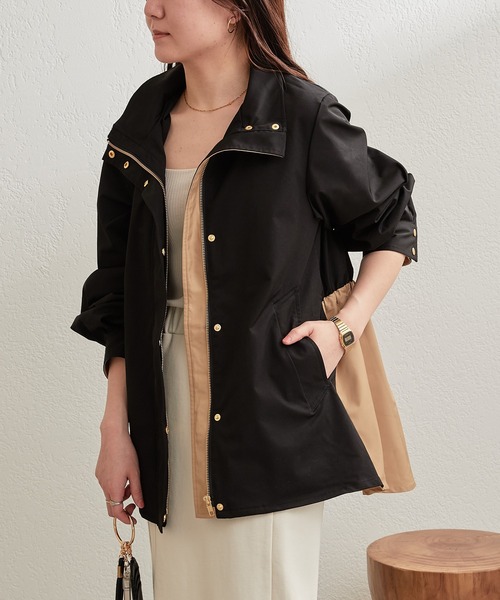 Pal collection（パルコレクション）の「ドロスト切替アウター（その他アウター・レディース・オフホワイト/ブラック・FREE）」の2枚目の写真