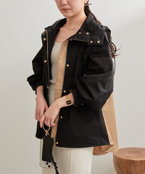 Pal collection（パルコレクション）の「ドロスト切替アウター（その他アウター・レディース・オフホワイト/ブラック・FREE）」の5枚目の写真