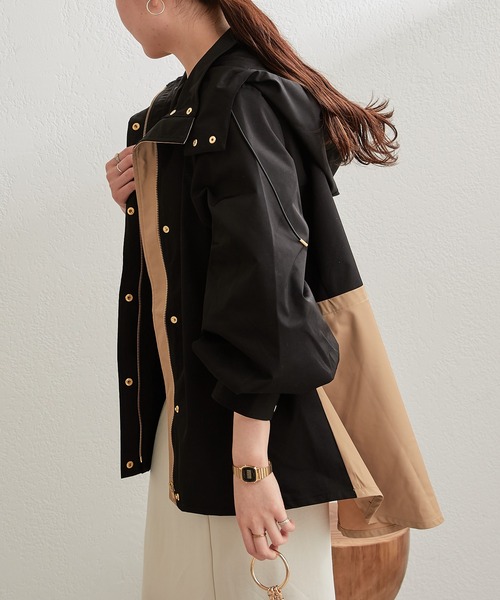 Pal collection（パルコレクション）の「ドロスト切替アウター（その他アウター・レディース・オフホワイト/ブラック・FREE）」の6枚目の写真