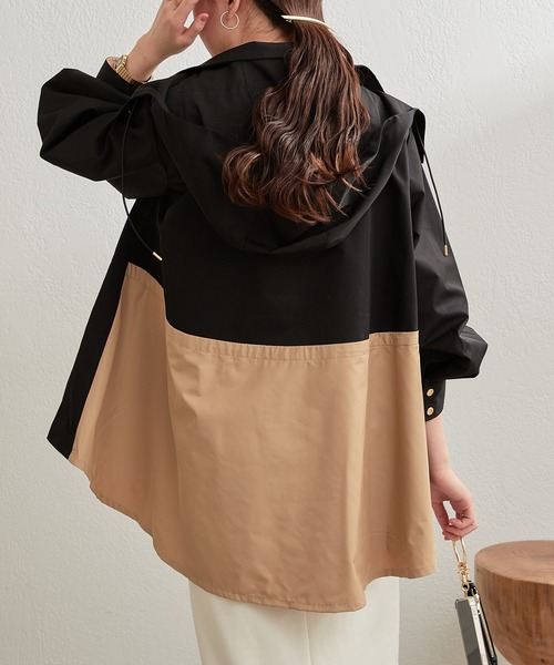 Pal collection（パルコレクション）の「ドロスト切替アウター（その他アウター・レディース・オフホワイト/ブラック・FREE）」の8枚目の写真