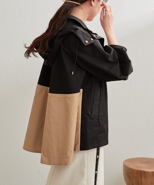 Pal collection（パルコレクション）の「ドロスト切替アウター（その他アウター・レディース・オフホワイト/ブラック・FREE）」の9枚目の写真