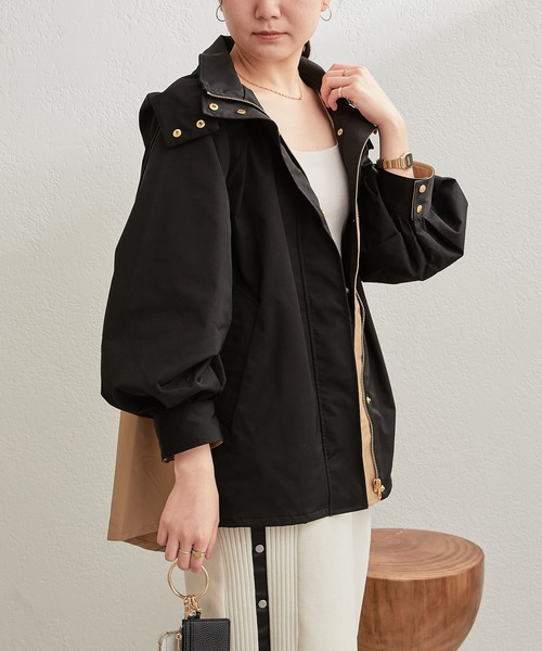 Pal collection（パルコレクション）の「ドロスト切替アウター（その他アウター・レディース・オフホワイト/ブラック・FREE）」の11枚目の写真