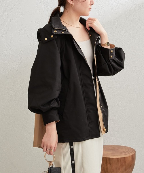 Pal collection（パルコレクション）の「ドロスト切替アウター（その他アウター・レディース・オフホワイト/ブラック・FREE）」の12枚目の写真