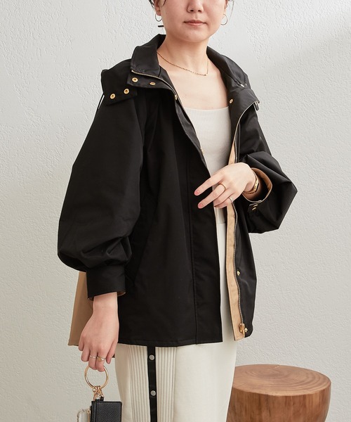 Pal collection（パルコレクション）の「ドロスト切替アウター（その他アウター・レディース・オフホワイト/ブラック・FREE）」の13枚目の写真