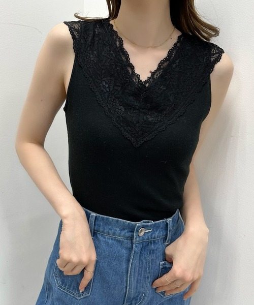 one after another NICE CLAUP(ワンアフターアナザーナイスクラップ)の「マルチレースインナー(キャミソール・レディース・ブラック/オフホワイト/ベージュ/アイボリー・FREE)」の15枚目の写真
