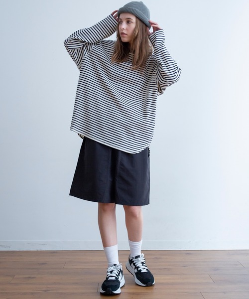 Universal Style Wear(ユニバーサルスタイルウェア)の「Universal Style Wear ニット ワッフル ロング スリーブ Tee(Tシャツ/カットソー・メンズ・ベージュ系その他/グリーン系その他/ブラック×ホワイト/ネイビー×ホワイト・MEDIUM/LARGE/X-LARGE)」の5枚目の写真