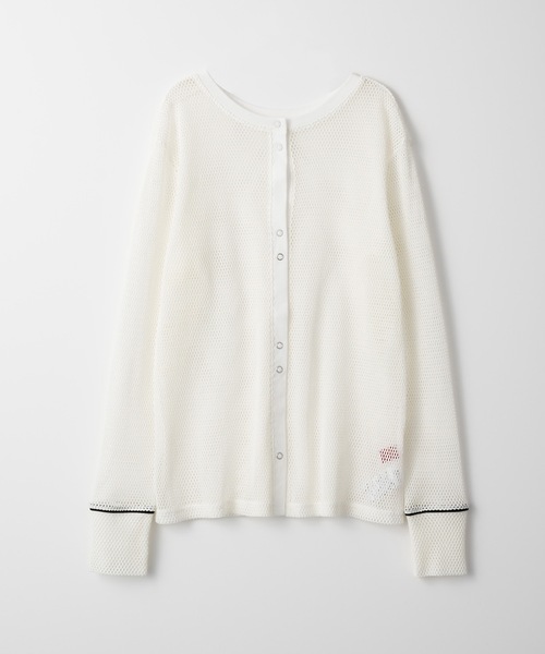 led.tokyo（レッドトウキョウ）の「【led.tokyo】2WAYボタンメッシュトップス（Tシャツ/カットソー・レディース・ブラック/グリーン/ホワイト・FREE）」の7枚目の写真